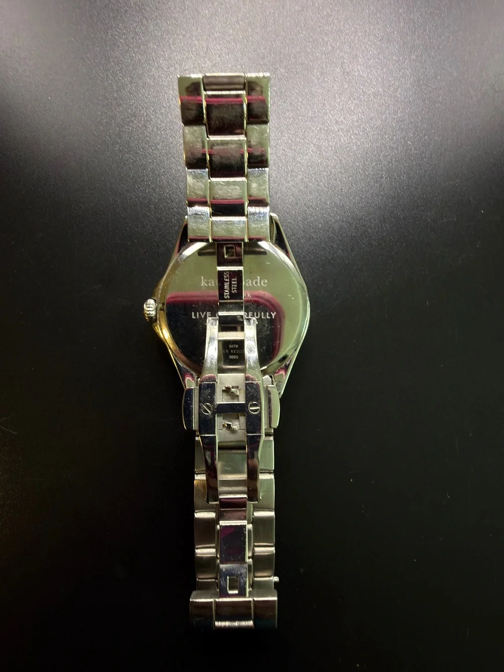 KATE SPADE SEAPORT GRAND SILVER DIAL STAINLESS STEEL WATCH DESIGNER STATEMENT